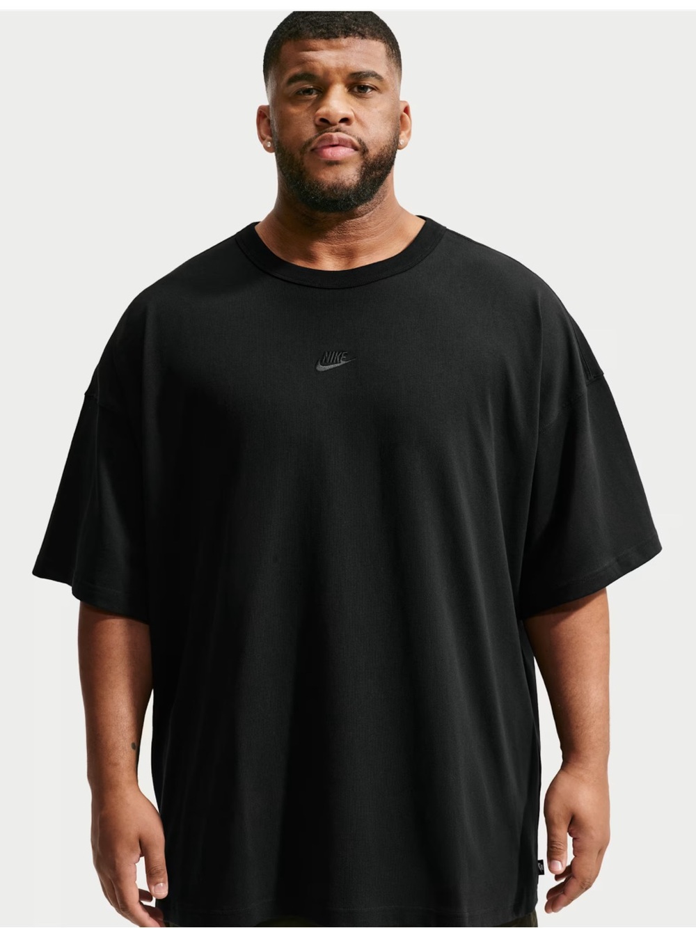 Nike The Nike Tee Men's 2XL Black Solid Crew Neck Short Sleeve Logo Tee